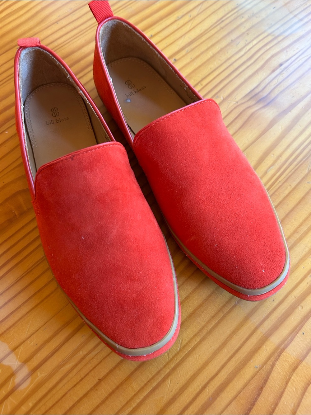 bill blass Orange suede loafers